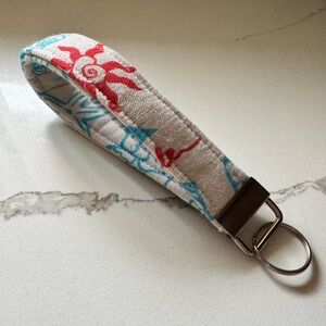 Handmade Upcycled Free People Keychain Wristlet Wave Sun Seashells